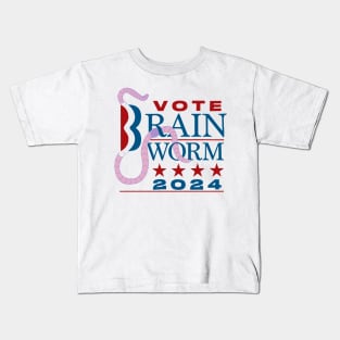 Vote-Brain-Worm-2024 Kids T-Shirt